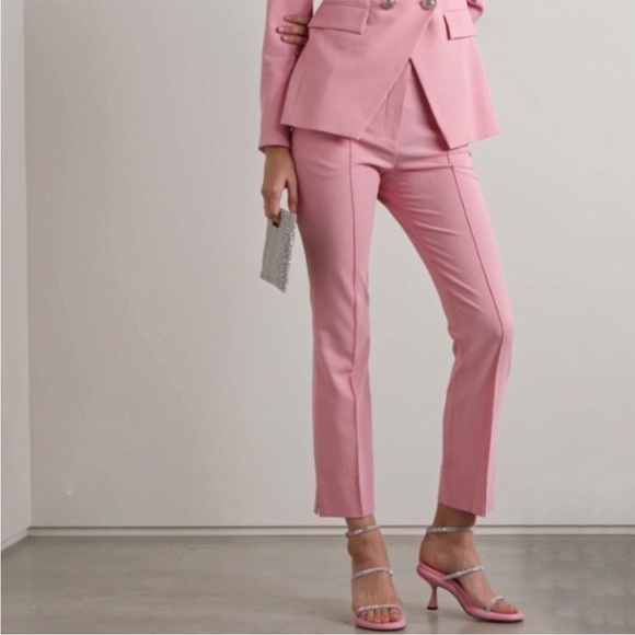 Veronica Beard Kean Cropped Pink Pant - Picture 2 of 11